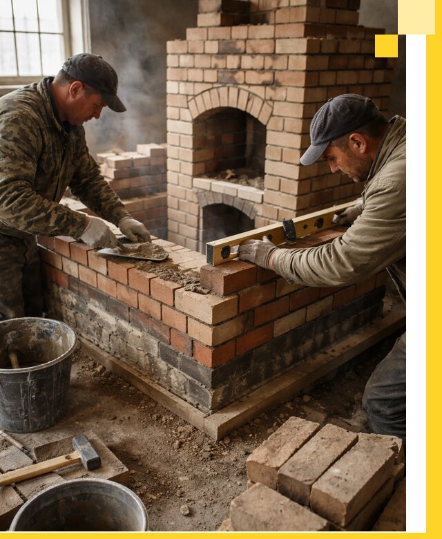 Изготовление и монтаж печей и каминов из кирпича в Балашихе