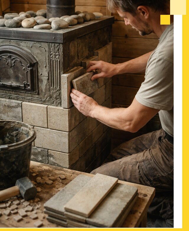 Облицовка банных печей в Балашихе профессиональная отделка