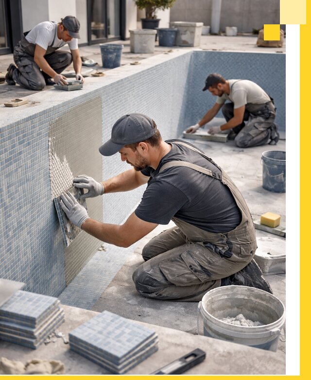 Облицовка бассейнов в Балашихе плитка мозаика гидроизоляция