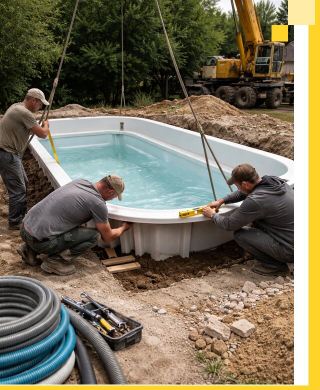 Установка и монтаж композитных бассейнов под ключ в Балашихе