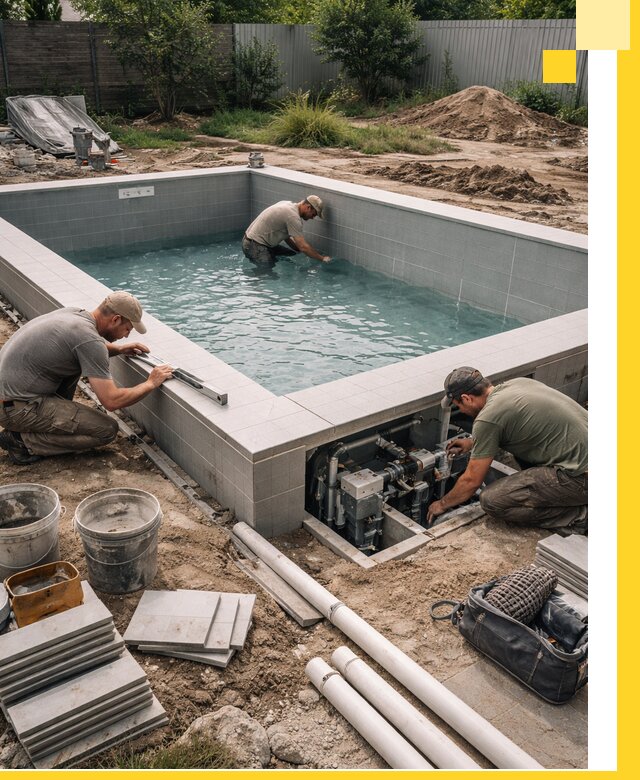 Строительство и монтаж бассейнов для дачи под ключ в Балашихе