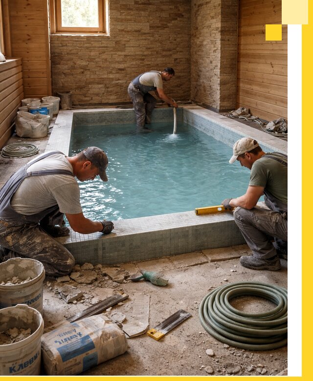 Проектирование и строительство бассейнов для бани в Балашихе