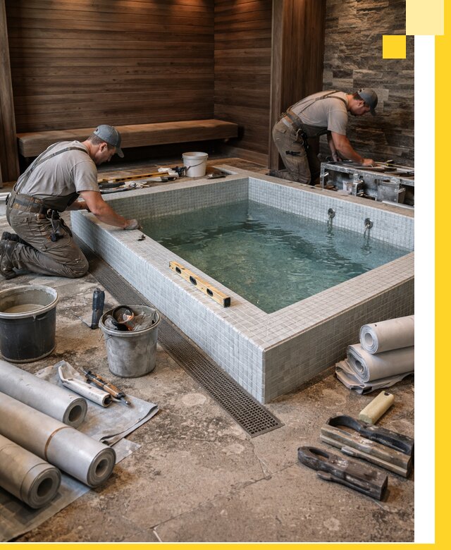 Установка и строительство бассейнов для сауны в Балашихе