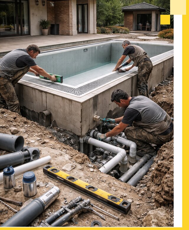 Строительство переливных бассейнов в Балашихе под ключ