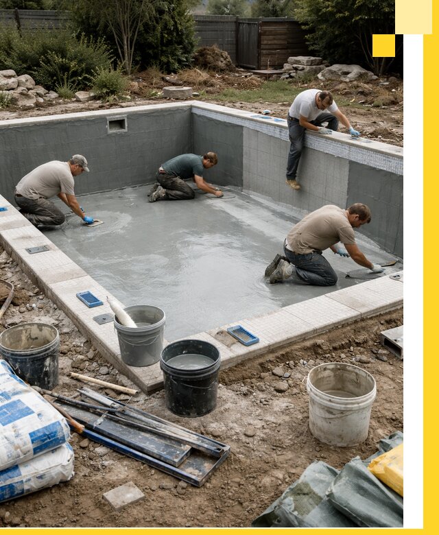 Изготовление и монтаж чаши бассейна под ключ в Балашихе