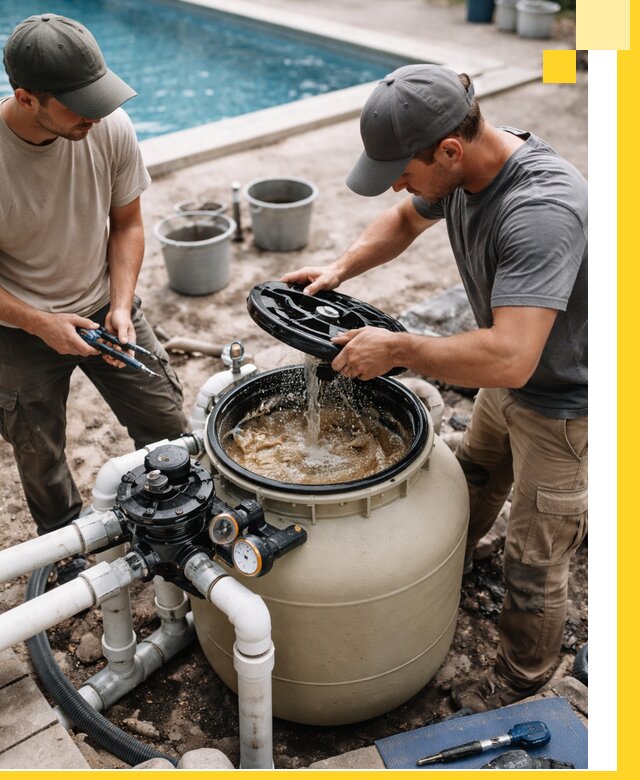 Установка и обслуживание песочных фильтров для бассейнов в Балашихе