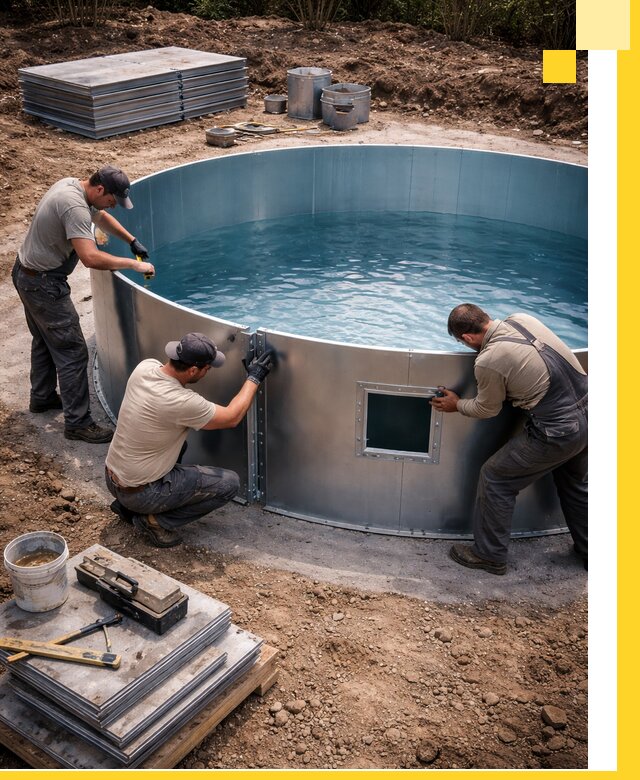 Круглые бассейны под ключ в Балашихе проектирование и монтаж