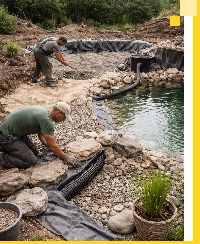 Строительство природных бассейнов и озер в Балашихе под ключ