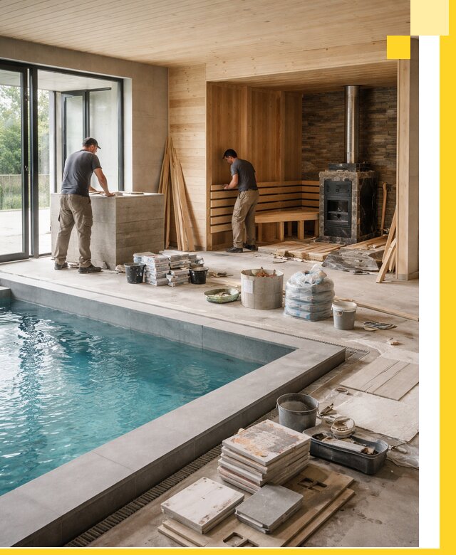 Проектирование и строительство бань с бассейном в Балашихе