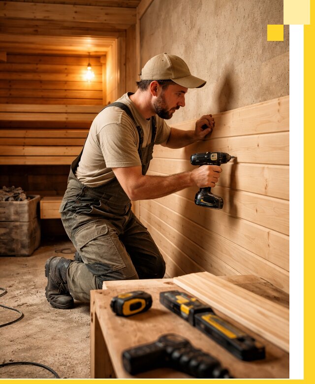 Профессиональная внутренняя отделка бани в Балашихе под ключ