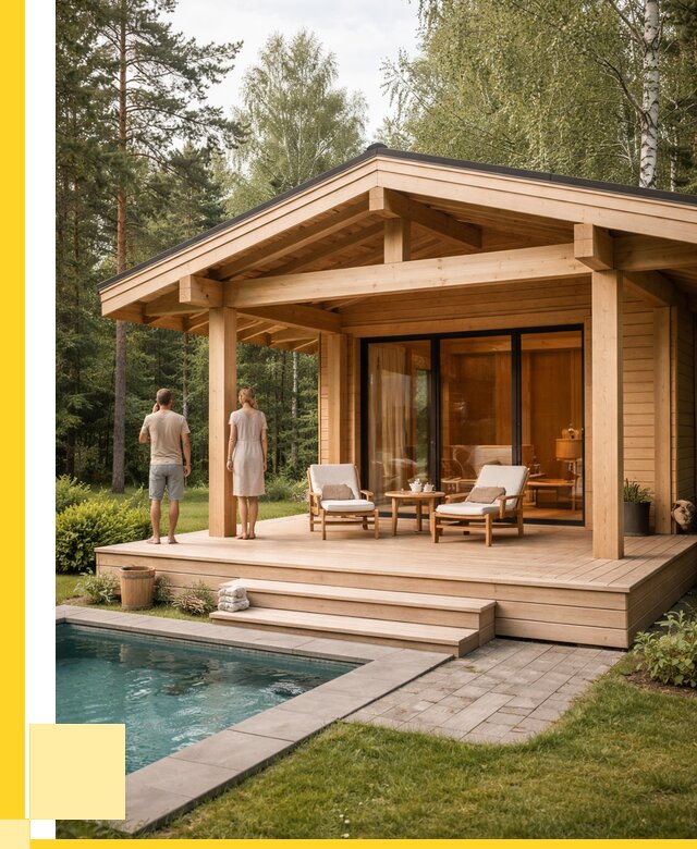 Бани с террасой под ключ в Балашихе от 615180 р. | ЭриданБлш