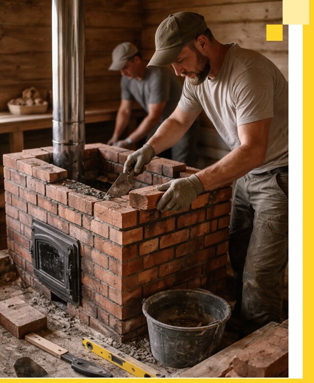 Кирпичные печи для бани под ключ в Балашихе, проект и монтаж