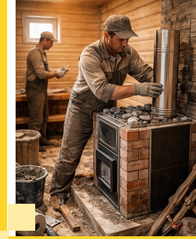 Монтаж печи в бане под ключ в Балашихе от 20506 р. | ЭриданБлш