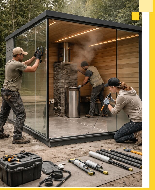 Проектирование и строительство стеклянных бань в Балашихе