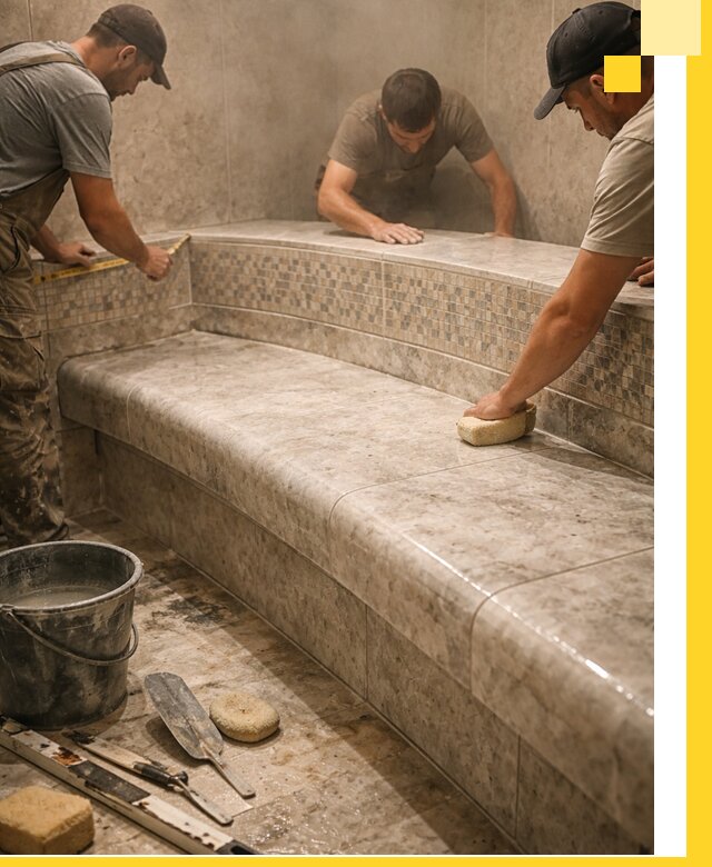 Изготовление и установка сидений для хамама в Балашихе